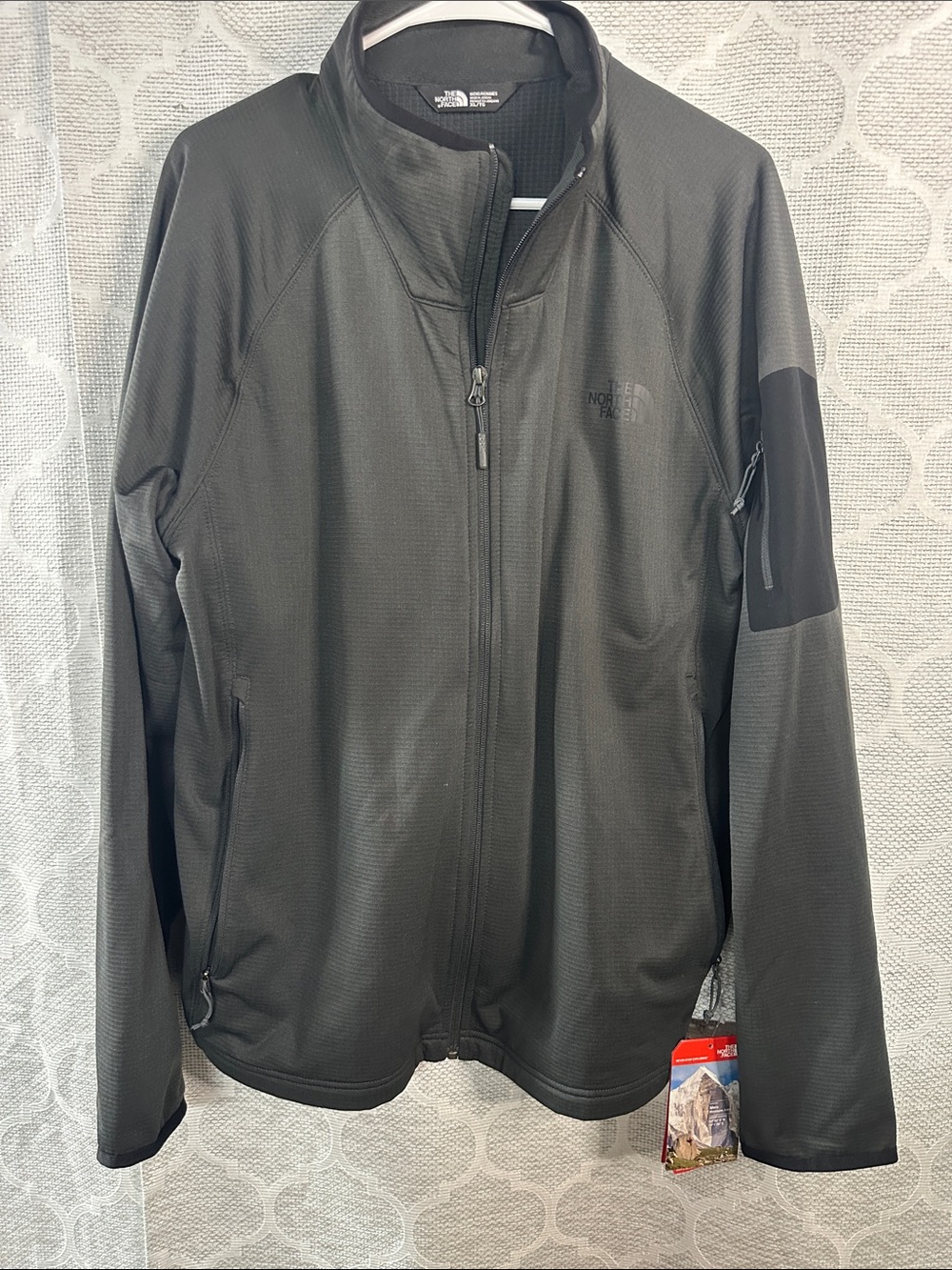 NWT The North Face Borod Full Zip Fleece Jacket Men’s XL Asphalt Grey Black